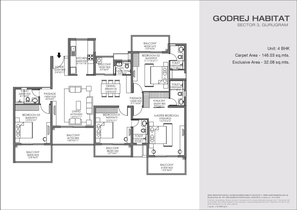 FLOOR PLAN - GODREJ HABITAT 4BHK