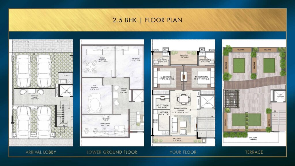 2.5 BHK Floor Plan Smart World Sector 89