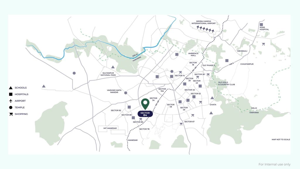 Ganga Realty Sector 84 Location Map